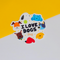 I Love Dogs Sticker | Cute Nostalgic Animal Sticker
