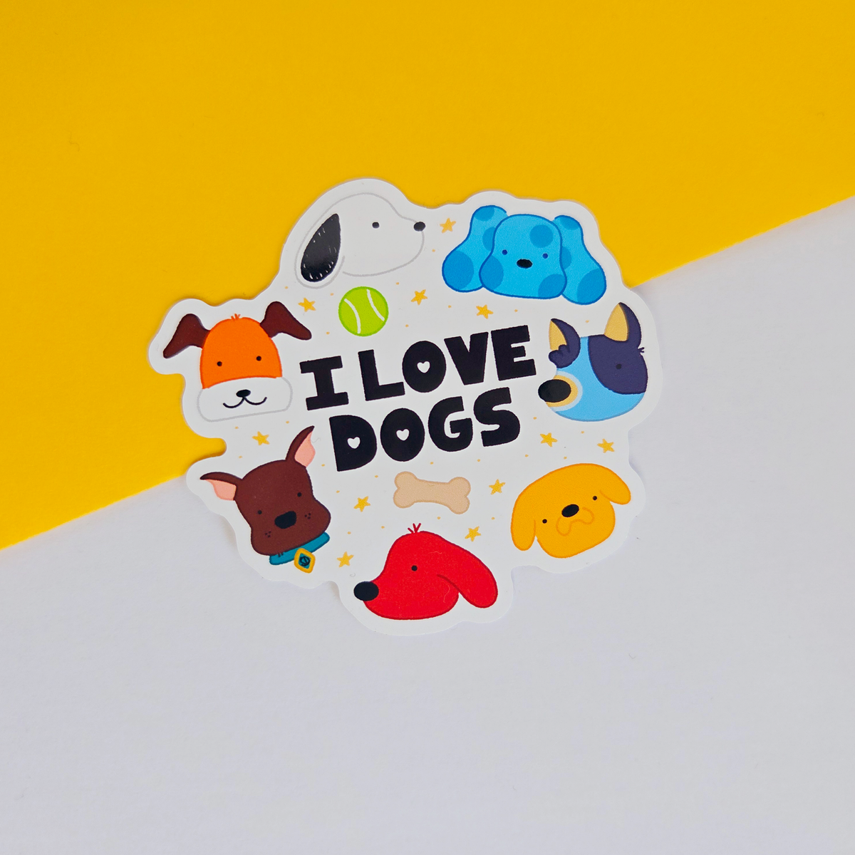 I Love Dogs Sticker | Cute Nostalgic Animal Sticker