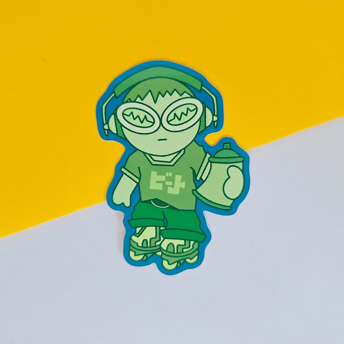 Jet Set Smiski Beat Sticker | Cute Character Sticker