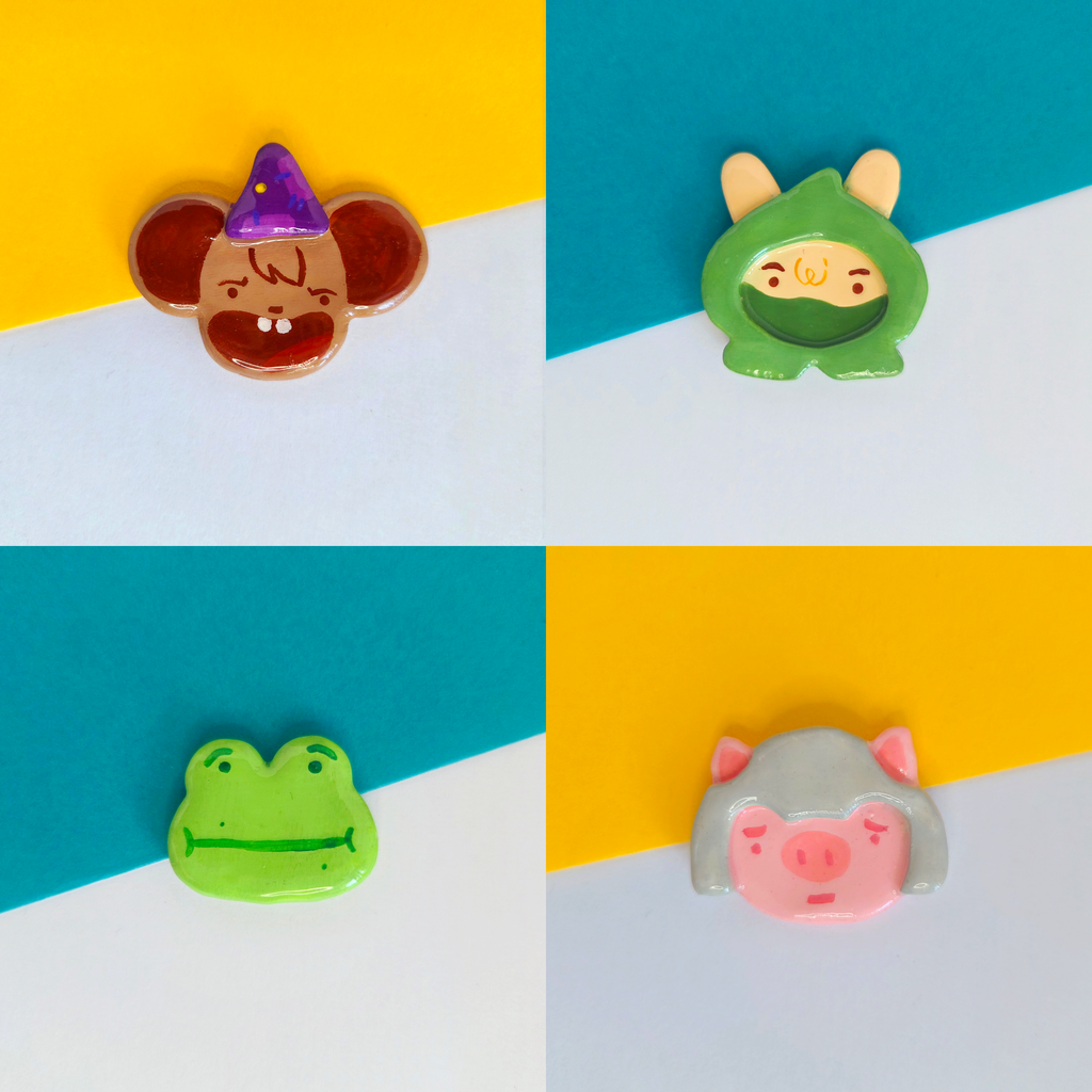 Handmade Mossvale Character Pins | Cute Fantasy Accessories